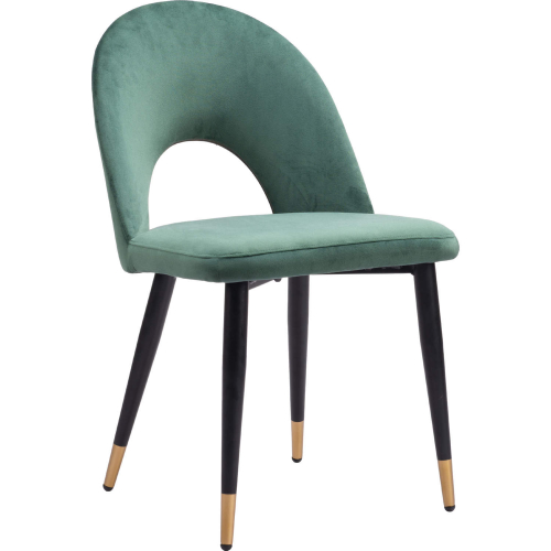 Menlo Dining Chair in Green Velvet & Black Steel (Set of 2)