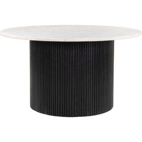 Izola Coffee Table in White Marble & Black Wood