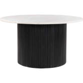 Izola Coffee Table in White Marble & Black Wood