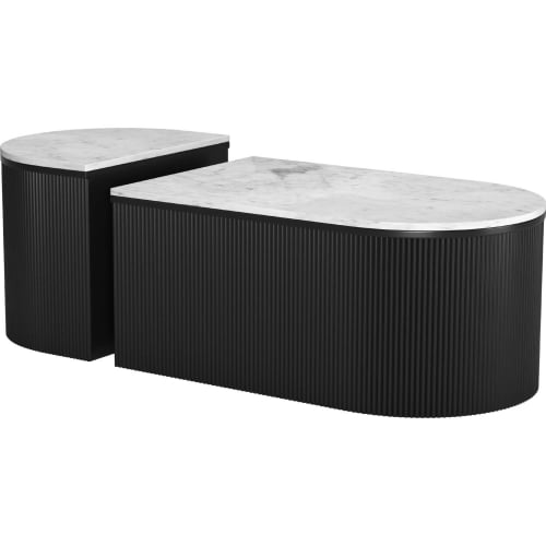 Ormara Coffee Table Set in White & Black