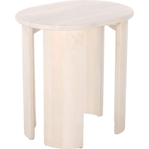 Risan Oval Side Table in Natural Bleached Wood