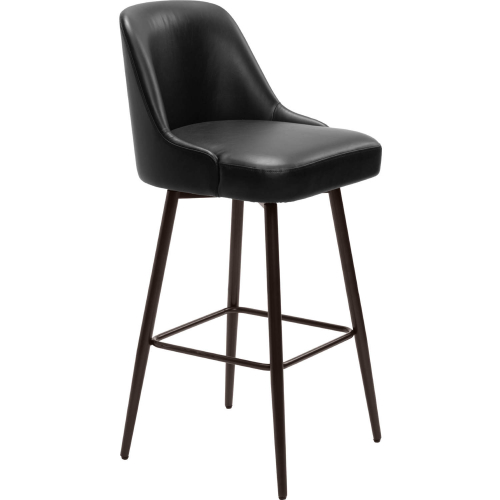 Keppel Swivel Bar Stool in Black Leatherette & Bronze Steel