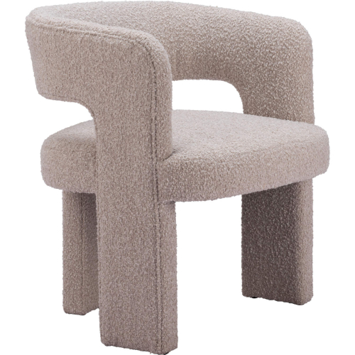 Java Accent Chair in Sandy Beige Shearling Style Fabric