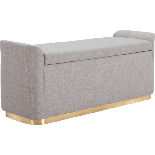 Dobo Storage Bench in Gray Performance Fabric & Gold Steel