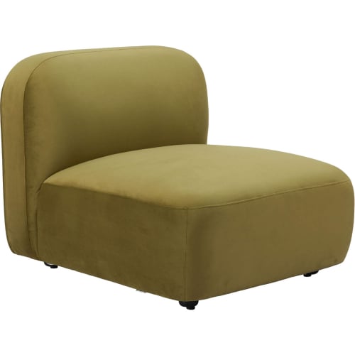 Biak Middle Chair Sectional Sofa Unit in Green Velvet