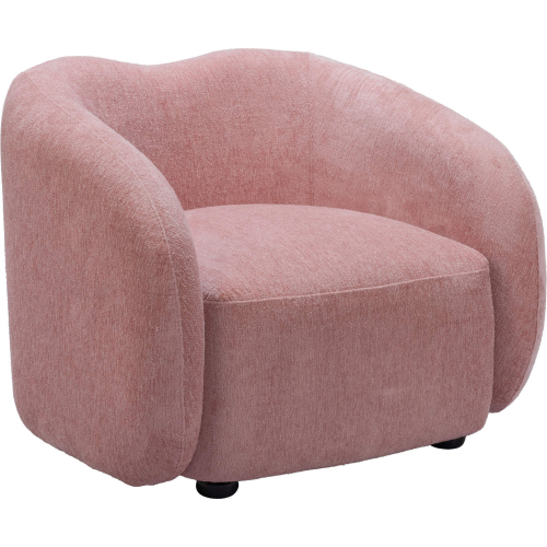 Tallin Accent Chair in Mauve Pink Shearling Style Fabric