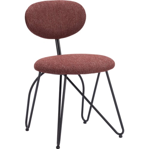 Novi Dining Chair in Maroon Brown & Black Steel (Set of 2)