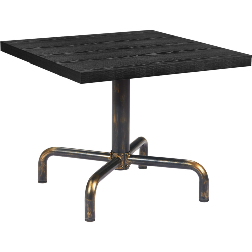 Neum 36" Bistro Dining Table in Black MDF & Gold Rubbed Black Steel