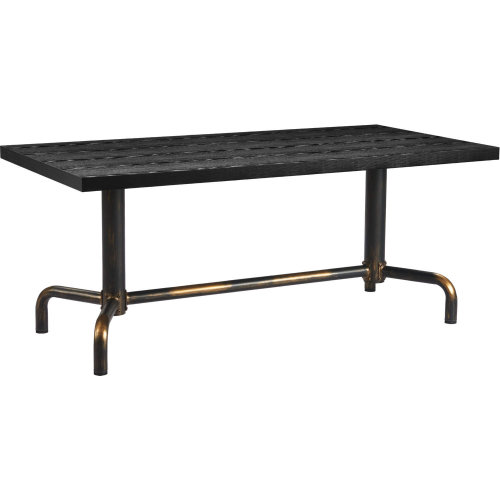 Neum 71" Dining Table in Black MDF & Gold Rubbed Black Steel