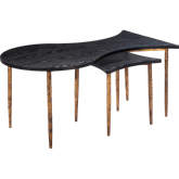 Norden Coffee Table Set in Black MDF & Textured Bronze Steel (Set of 2)