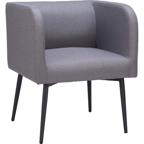 Horbat Dining Chair in Gray Performance Fabric & Black Steel