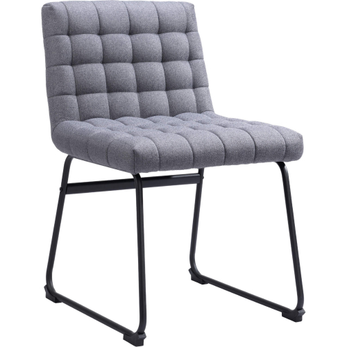 Pago Dining Chair in Gray Performance Fabric & Black Steel (Set of 2)