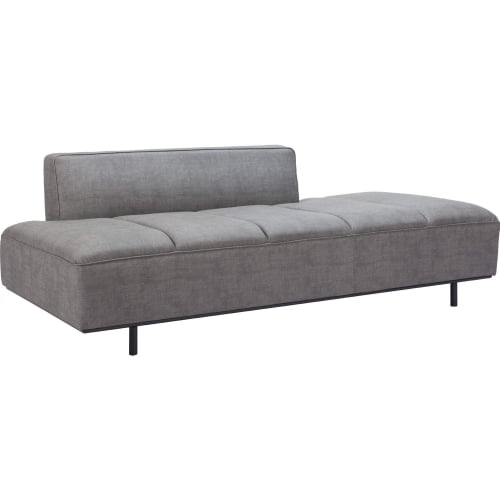 Confection Sofa in Gray Leatherette & Black Steel