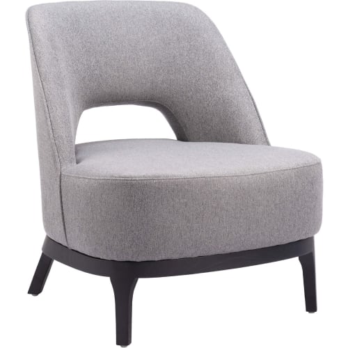 Mistley Accent Chair in Gray Fabric & Black Wood