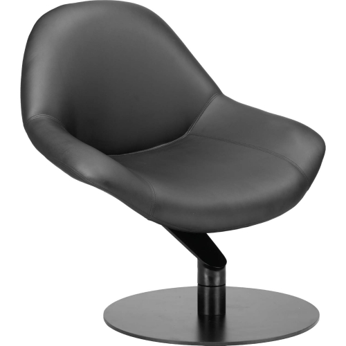 Poole Accent Chair in Black Leatherette & Steel