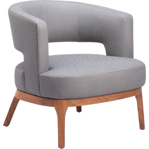 Penryn Accent Chair in Slate Gray Leatherette & Walnut Finish Wood