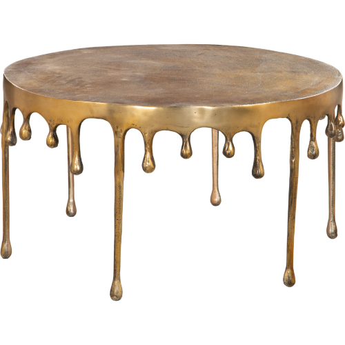 Drip Coffee Table in Antique Brass