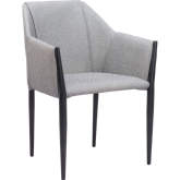 Andover Dining Chair in Slate Gray Leatherette & Black Steel (Set of 2)