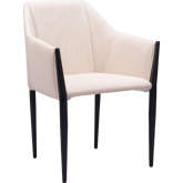 Andover Dining Chair in Beige Fabric & Black Steel (Set of 2)