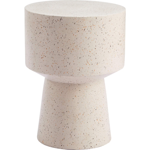 Masko Side Table in Beige Faux Terrazzo Metal