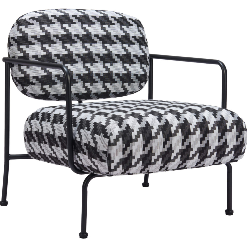 Ulet Accent Chair in Multicolor Pattern Fabric & Black Steel