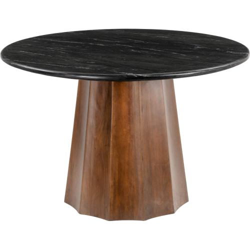 Aipe 47" Dining Table in Black Marble & Brown Wood