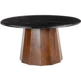 Aipe Coffee Table in Black Marble & Brown Wood