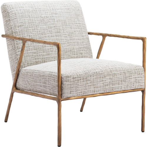 Norrebro Accent Chair in Beige Frost Fabric & Gold Steel