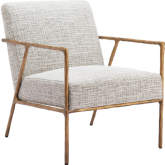 Norrebro Accent Chair in Beige Frost Fabric & Gold Steel