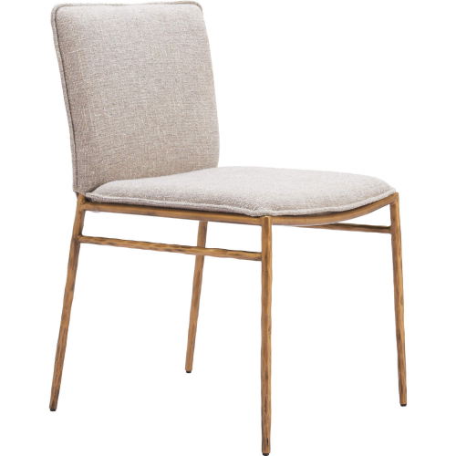 Nordvest Dining Chair in Beige Fabric & Gold Steel