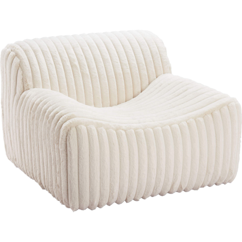 Osterbro Accent Arm Chair in Vertical Channel Tufted Cream Faux Fur