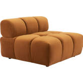 Rist Middle Chair Sectional Sofa Unit in Tufted Brown Velvet