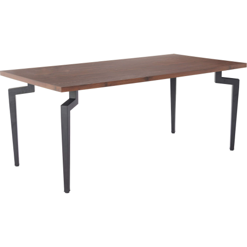 Kani 71" Dining Table in Walnut Finish & Black Steel