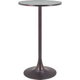 Bite Bar Table in Gray Faux Terrazzo & Bronze Steel