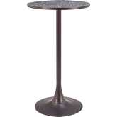 Bite Bar Table in Black Faux Terrazzo & Bronze Steel