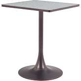 Spot Bistro Table in Gray Faux Terrazzo & Bronze Steel