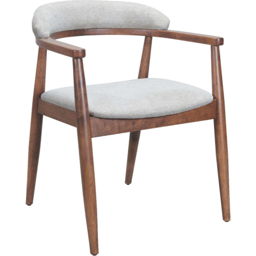 Goka Dining Chair in Beige Performance Fabric & Walnut Finish