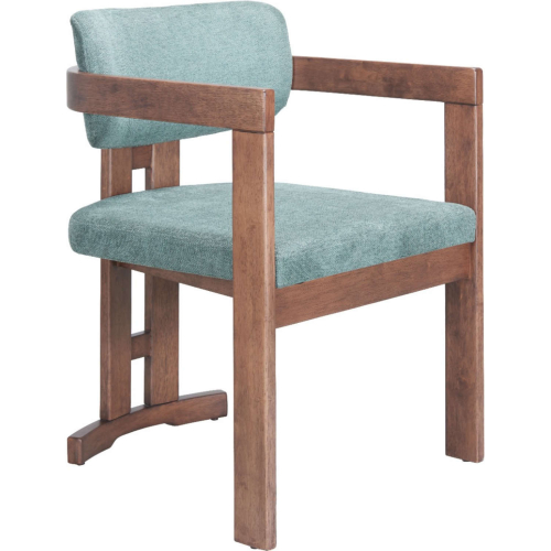 Poly Dining Chair in Moss Gray Performance Fabric & Walnut