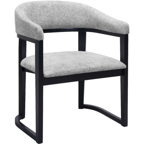 Anasa Dining Chair in Gray Performance Fabric & Black Wood