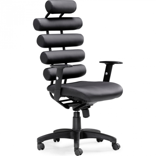 Unico Office Chair in Black Leatherette & Painted Metal