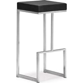 Darwen Bar Stool in Black Leatherette & Stainless Steel (Set of 2)