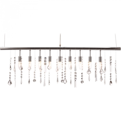 Shooting Stars Ceiling Lamp w/ Chrome Rod w/ Dangling Crystals