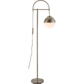 Waterloo Floor Lamp in Brushed Brass w/ 1 Frosted Glass Orb