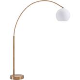 Griffith Floor Lamp in Brushed Brass & Glass