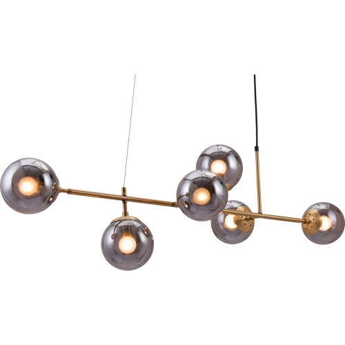 Gisela Ceiling Lamp in Gold Steel & Smoked Glass