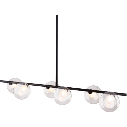 Keyoz Ceiling Lamp in Black Steel & Glass