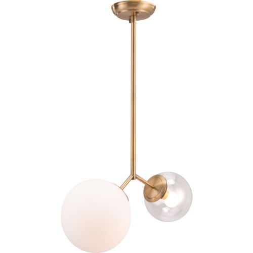 Constance Ceiling Pendant Lamp in Gold Steel w/ Glass Shades