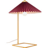 Charo Table Lamp in Gold Steel & Red Fabric Shade