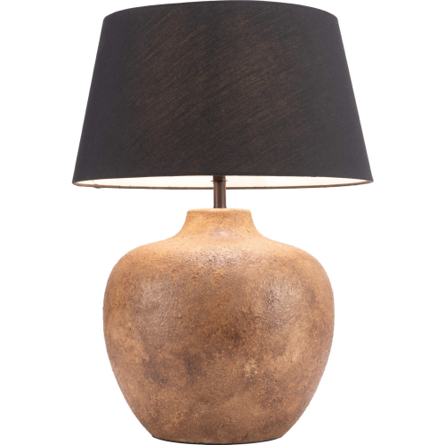 Basil Table Lamp in in Natural Ceramic & Black Fabric Shade