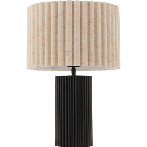 Aurora Table Lamp in Black PVC & Beige Fabric Shade